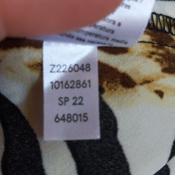 VENUS animal print v-neck peplum tank top blouse, black lace, S - Picture 6 of 8